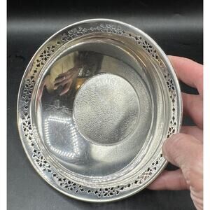 Tiffany & Co. 925-1000 Sterling Silver Candy Nut Dish Bowl W Pierced Border TO17